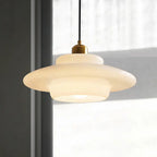 Modern Minimalist Flying Saucer-shaped Spherical Round Iron Glass 1-light Pendant Light for Dining Room BulbSquare