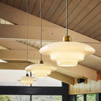 Modern Minimalist Flying Saucer-shaped Spherical Round Iron Glass 1-light Pendant Light for Dining Room BulbSquare