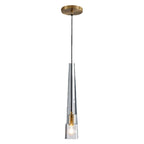 Modern Minimalist Conical Cylinder Copper Crystal 1-Light Pendant Light For Living Room