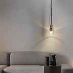 Modern Minimalist Conical Cylinder Copper Crystal 1-Light Pendant Light For Living Room