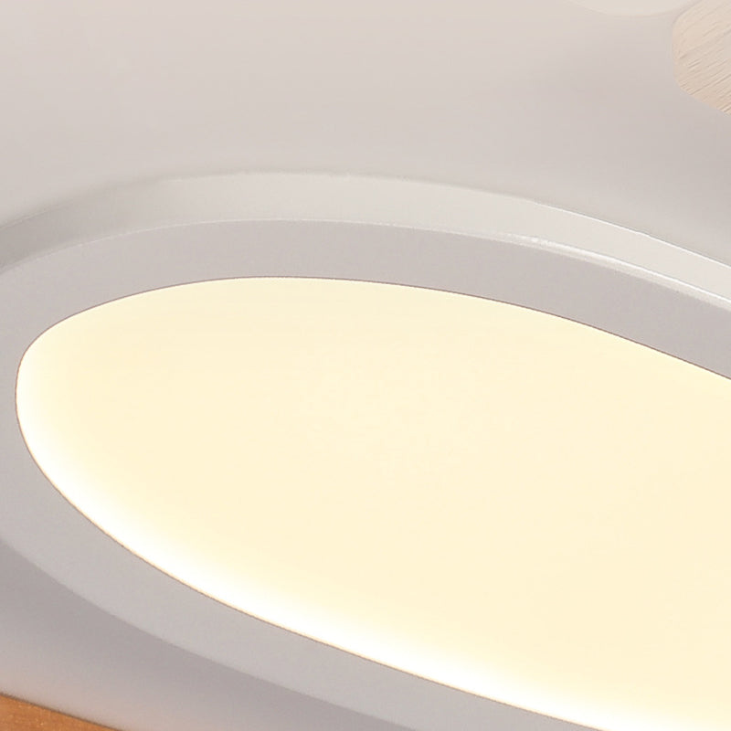 Lumendat Contemporary Creative Kid Aircraft-Shaped Round Iron Aluminum Acrylic Wooden LED Semi-Flush Mount Ceiling Light For Bedroom Lumendat