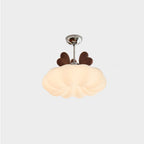 Contemporary Creative Pumpkin Heart-shaped Iron Acrylic LED Semi-flush Mount Ceiling Light for Bedroom