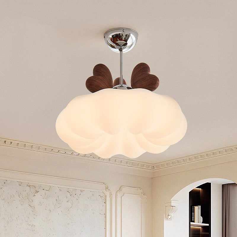 Contemporary Creative Pumpkin Heart-shaped Iron Acrylic LED Semi-flush Mount Ceiling Light for Bedroom