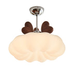 Contemporary Creative Pumpkin Heart-shaped Iron Acrylic LED Semi-flush Mount Ceiling Light for Bedroom