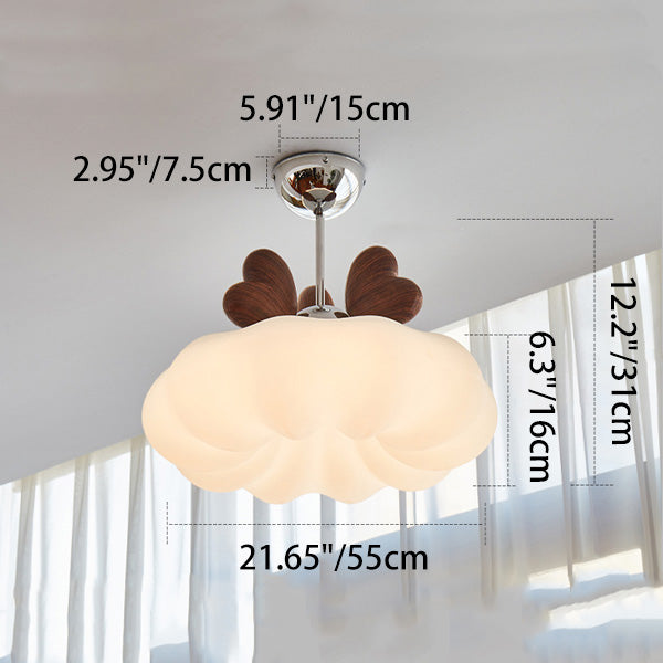 Contemporary Creative Pumpkin Heart-shaped Iron Acrylic LED Semi-flush Mount Ceiling Light for Bedroom