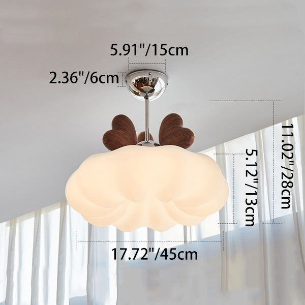 Contemporary Creative Pumpkin Heart-shaped Iron Acrylic LED Semi-flush Mount Ceiling Light for Bedroom