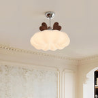 Contemporary Creative Pumpkin Heart-shaped Iron Acrylic LED Semi-flush Mount Ceiling Light for Bedroom