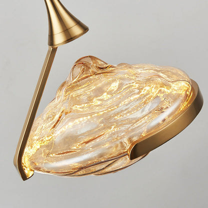 Contemporary Luxury Irregular Cloud Wave-Shaped Iron Glass LED Pendant Light For Bedroom