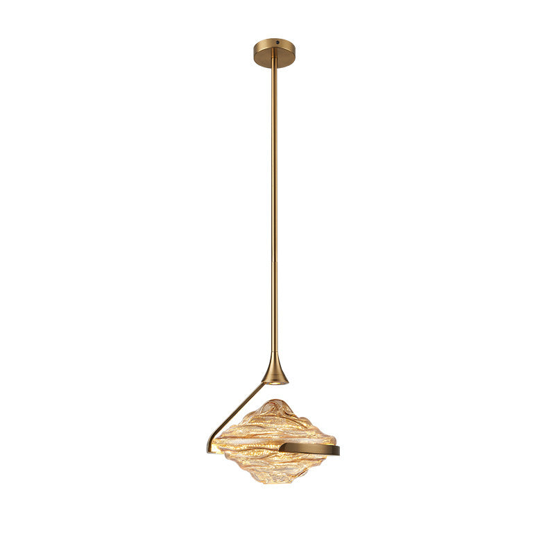 Contemporary Luxury Irregular Cloud Wave-Shaped Iron Glass LED Pendant Light For Bedroom