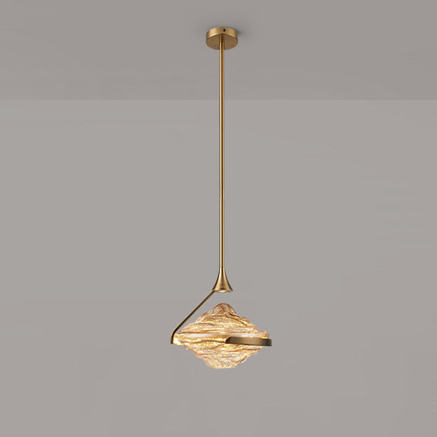 Contemporary Luxury Irregular Cloud Wave-Shaped Iron Glass LED Pendant Light For Bedroom