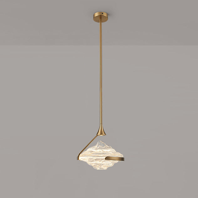 Contemporary Luxury Irregular Cloud Wave-Shaped Iron Glass LED Pendant Light For Bedroom