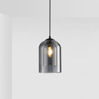 Modern Minimalist Cylindrical Round Iron Glass 1-Light Pendant Light For Bedroom