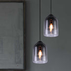 Modern Minimalist Cylindrical Round Iron Glass 1-Light Pendant Light For Bedroom