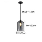 Modern Minimalist Cylindrical Round Iron Glass 1-Light Pendant Light For Bedroom