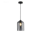 Modern Minimalist Cylindrical Round Iron Glass 1-Light Pendant Light For Bedroom