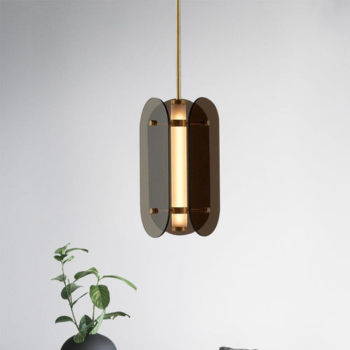 Modern Minimalist Cylindrical Modular Oval Glass Acrylic LED Pendant Light For Bedroom