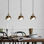 Modern Minimalist Spherical Circular Iron Glass 1-Light Pendant Light For Bedroom