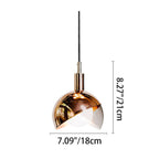 Modern Minimalist Spherical Circular Iron Glass 1-Light Pendant Light For Bedroom