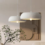 Modern Minimalist Round Cylindrical Plastic Foam 1-Light Pendant Light For Living Room