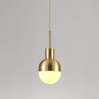 Modern Minimalist Round Spherical Copper Glass 1-Light Pendant Light For Living Room