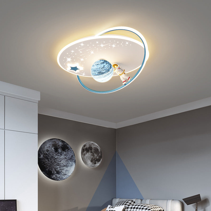 Lumendat Contemporary Creative Kid Spherical Round Iron Glass Acrylic LED Flush Mount Ceiling Light For Bedroom Lumendat
