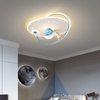 Lumendat Contemporary Creative Kid Spherical Round Iron Glass Acrylic LED Flush Mount Ceiling Light For Bedroom Lumendat