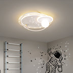 Lumendat Contemporary Creative Kid Spherical Round Iron Glass Acrylic LED Flush Mount Ceiling Light For Bedroom Lumendat