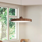 Modern Minimalist Round Cylindrical Iron Acrylic LED Pendant Light for Living Room