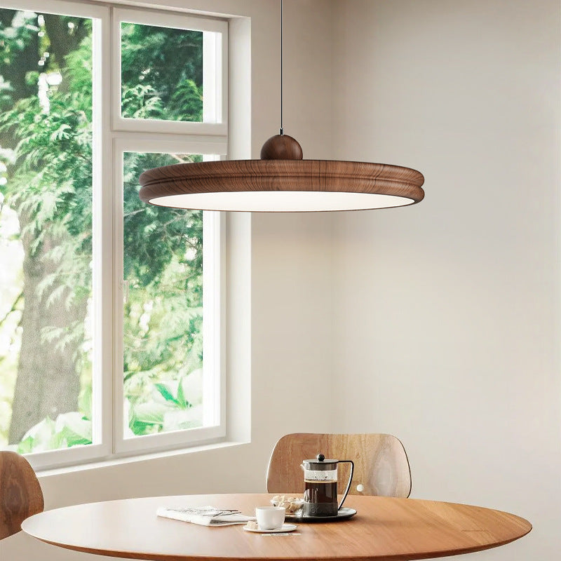 Modern Minimalist Round Cylindrical Iron Acrylic LED Pendant Light for Living Room