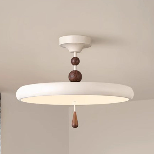 Modern Minimalist Round Cylindrical Spherical Teardrop Iron Acrylic LED Semi-flush Mount Ceiling Light for Bedroom