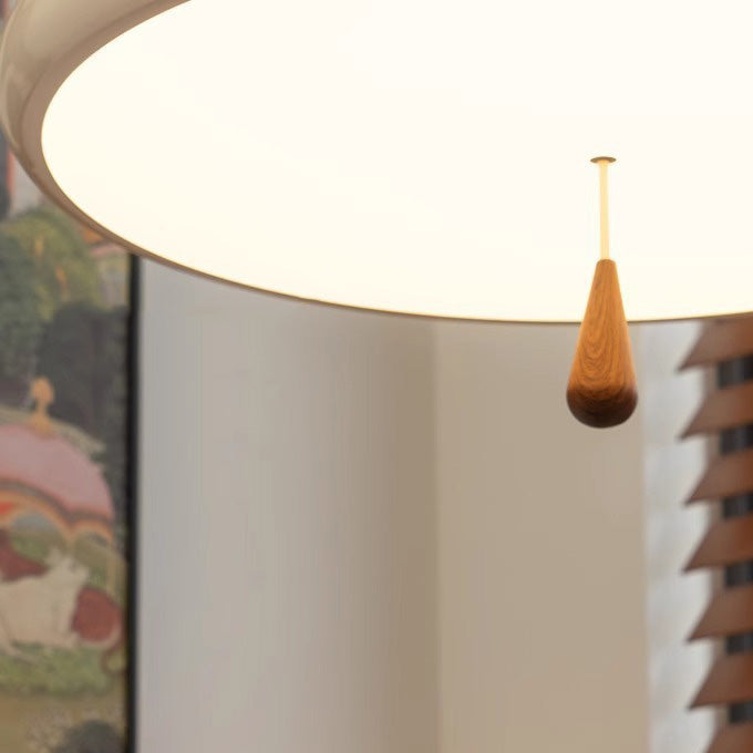 Modern Minimalist Round Cylindrical Spherical Teardrop Iron Acrylic LED Semi-flush Mount Ceiling Light for Bedroom
