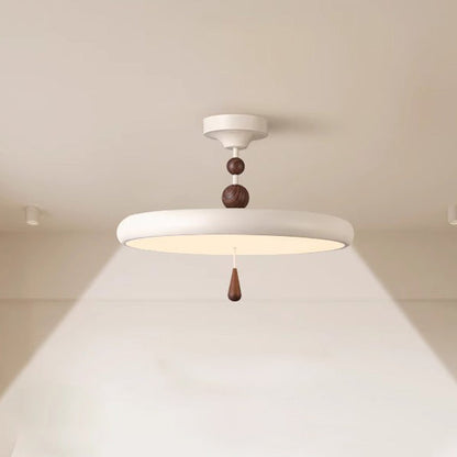 Modern Minimalist Round Cylindrical Spherical Teardrop Iron Acrylic LED Semi-flush Mount Ceiling Light for Bedroom