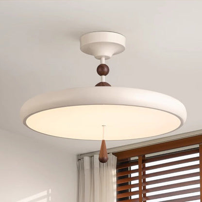 Modern Minimalist Round Cylindrical Spherical Teardrop Iron Acrylic LED Semi-flush Mount Ceiling Light for Bedroom