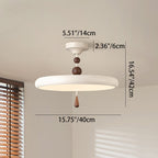 Modern Minimalist Round Cylindrical Spherical Teardrop Iron Acrylic LED Semi-flush Mount Ceiling Light for Bedroom