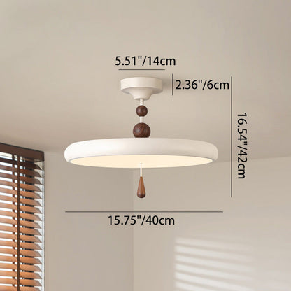 Modern Minimalist Round Cylindrical Spherical Teardrop Iron Acrylic LED Semi-flush Mount Ceiling Light for Bedroom