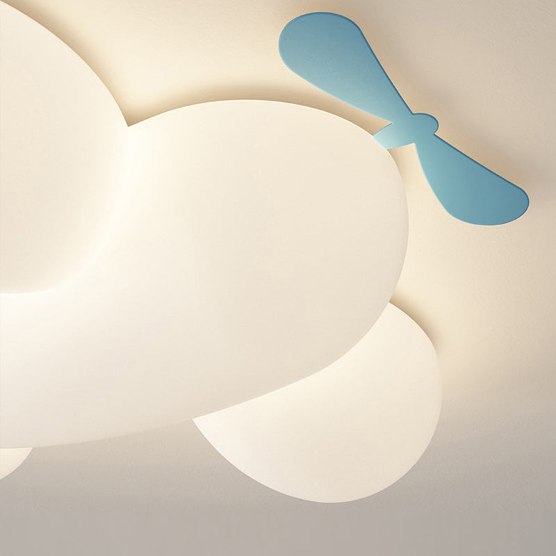 Lumendat Contemporary Creative Kids Airplane Iron Plastic LED Flush Mount Ceiling Light For Bedroom Lumendat