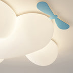 Lumendat Contemporary Creative Kids Airplane Iron Plastic LED Flush Mount Ceiling Light For Bedroom Lumendat