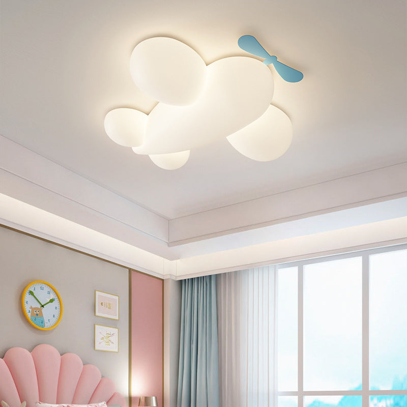Lumendat Contemporary Creative Kids Airplane Iron Plastic LED Flush Mount Ceiling Light For Bedroom Lumendat