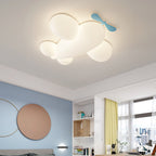 Lumendat Contemporary Creative Kids Airplane Iron Plastic LED Flush Mount Ceiling Light For Bedroom Lumendat