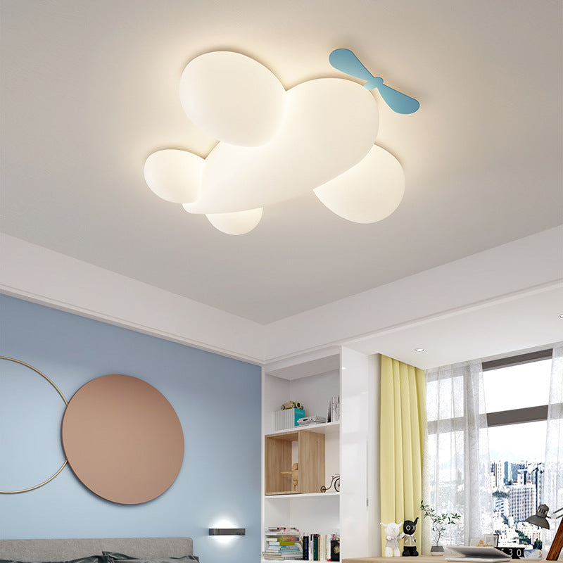 Lumendat Contemporary Creative Kids Airplane Iron Plastic LED Flush Mount Ceiling Light For Bedroom Lumendat