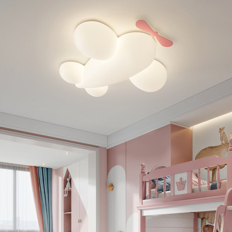 Lumendat Contemporary Creative Kids Airplane Iron Plastic LED Flush Mount Ceiling Light For Bedroom Lumendat