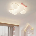 Lumendat Contemporary Creative Kids Airplane Iron Plastic LED Flush Mount Ceiling Light For Bedroom Lumendat