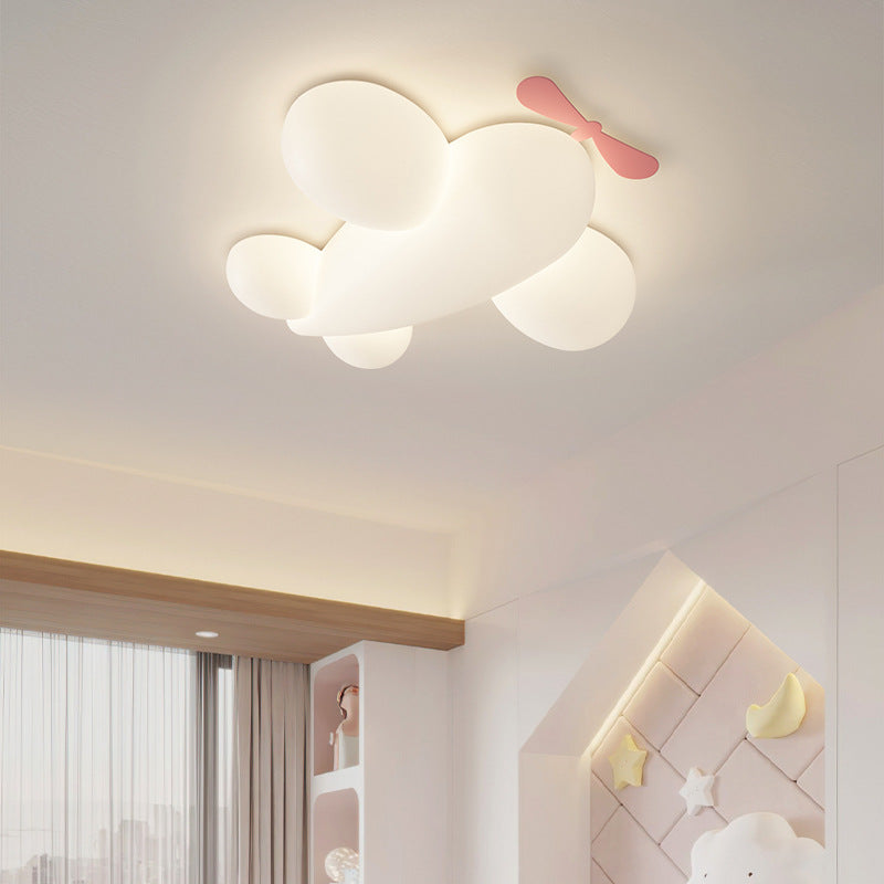 Lumendat Contemporary Creative Kids Airplane Iron Plastic LED Flush Mount Ceiling Light For Bedroom Lumendat
