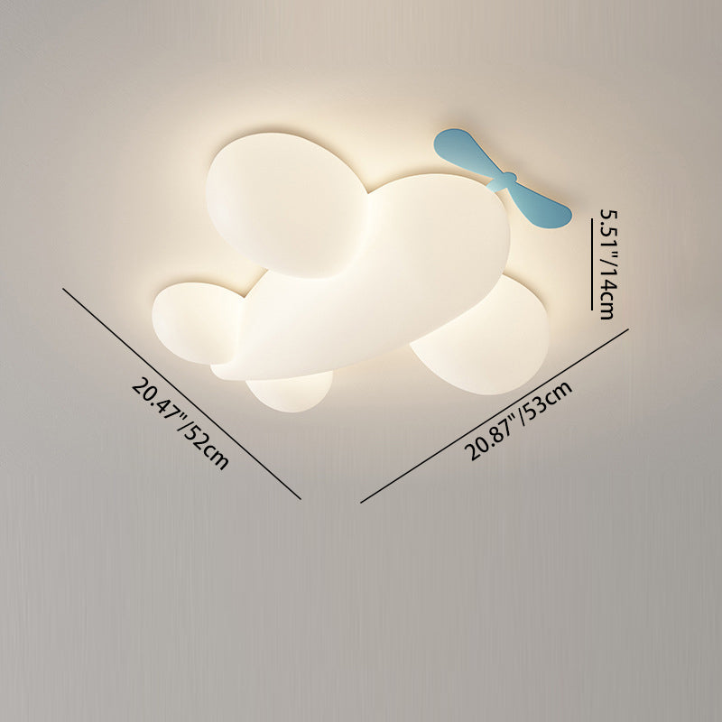 Lumendat Contemporary Creative Kids Airplane Iron Plastic LED Flush Mount Ceiling Light For Bedroom Lumendat