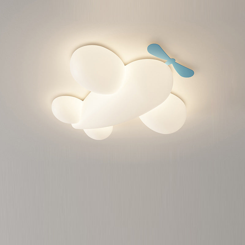 Lumendat Contemporary Creative Kids Airplane Iron Plastic LED Flush Mount Ceiling Light For Bedroom Lumendat
