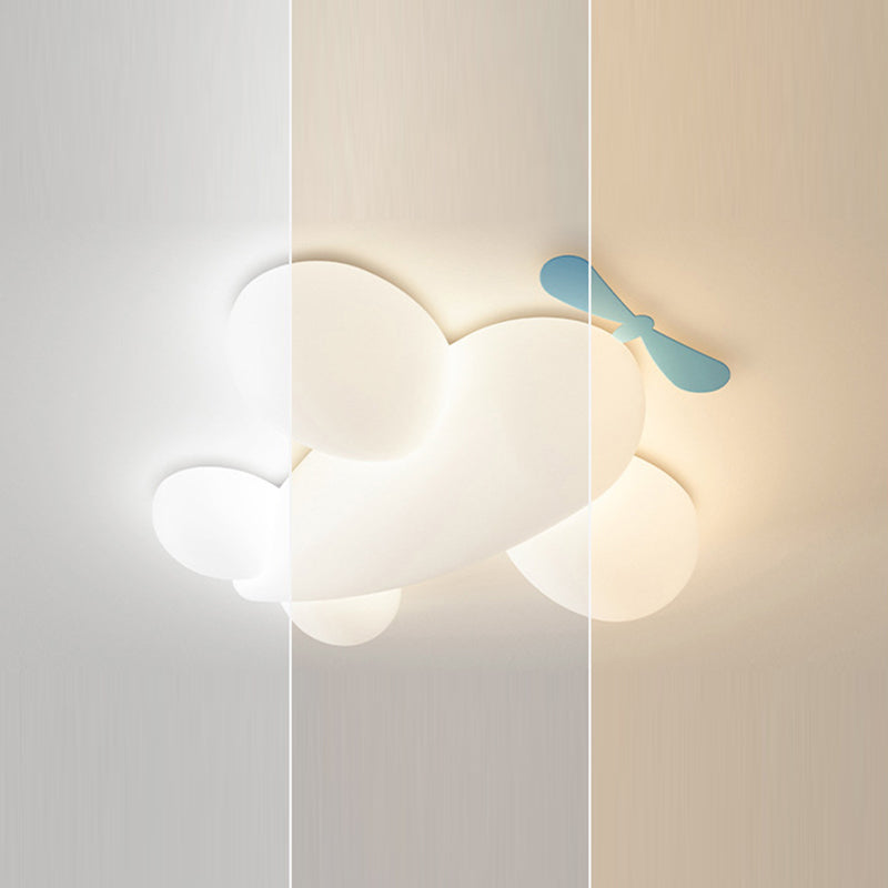 Lumendat Contemporary Creative Kids Airplane Iron Plastic LED Flush Mount Ceiling Light For Bedroom Lumendat
