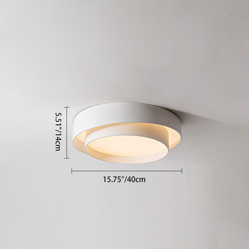 Contemporary Nordic Concentric Circle Iron Acrylic LED Flush Mount Ceiling Light for Bedroom