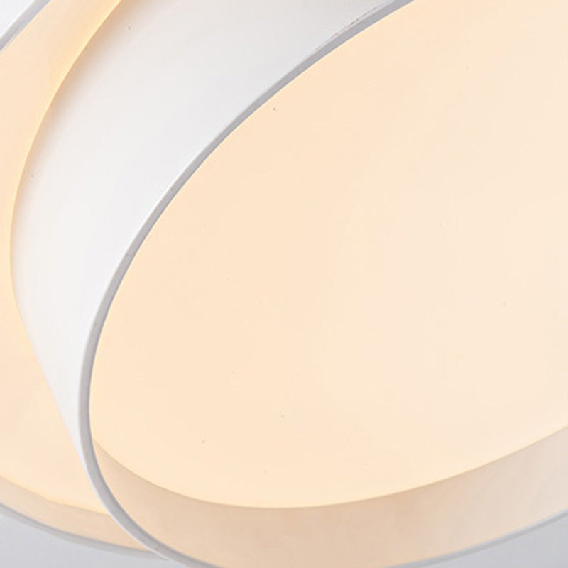 Contemporary Nordic Concentric Circle Iron Acrylic LED Flush Mount Ceiling Light for Bedroom