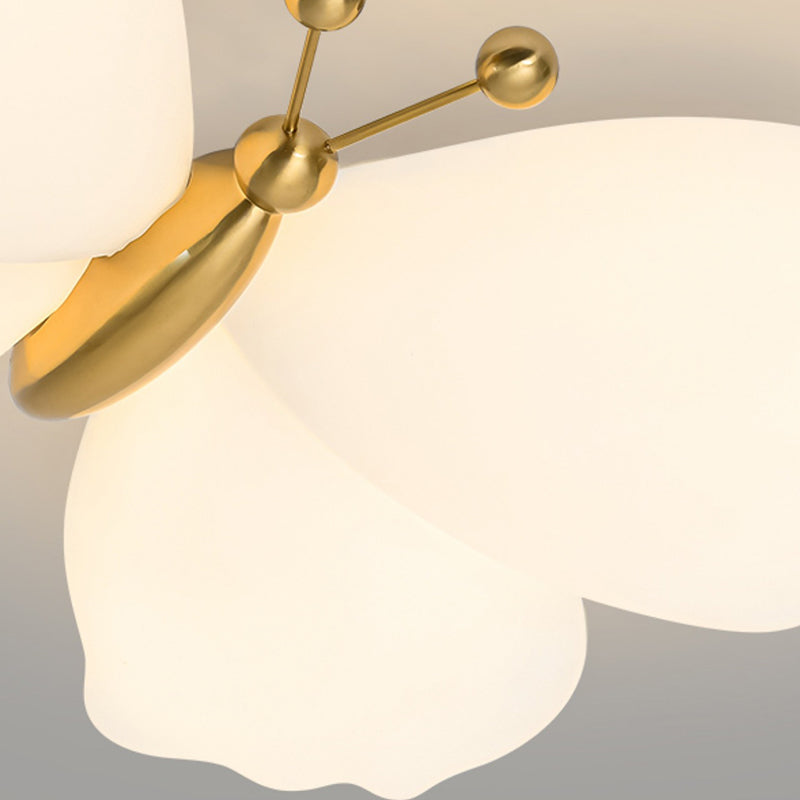 Contemporary Creative Butterfly Iron Plastic LED Flush Mount Ceiling Light for Bedroom