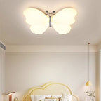 Contemporary Creative Butterfly Iron Plastic LED Flush Mount Ceiling Light for Bedroom